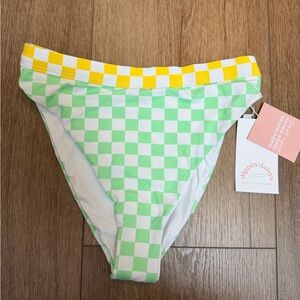 Dippin' Daisy's Green and Yellow Checkered Bikini Bottom